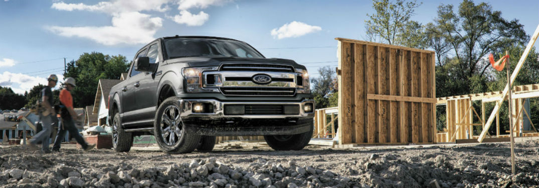 2018 Ford F-150 exterior front fascia and passenger side in construction site