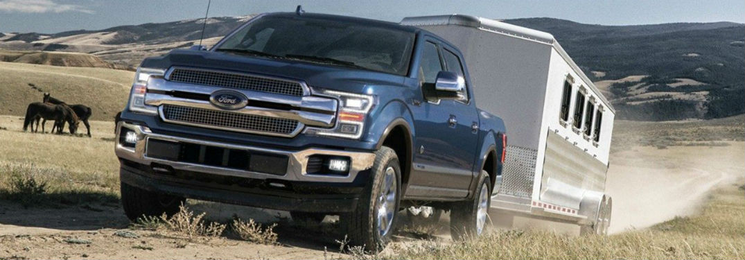 2019 Ford F-150 exterior front fascia and drivers side pulling trailer