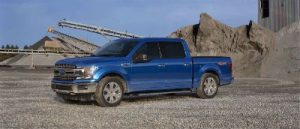 Velocity Blue 2019 Ford F-150 exterior front fascia and drivers side