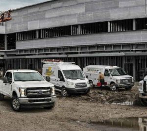 2019 Ford Models exterior front fascias and passenger sides in construction zone