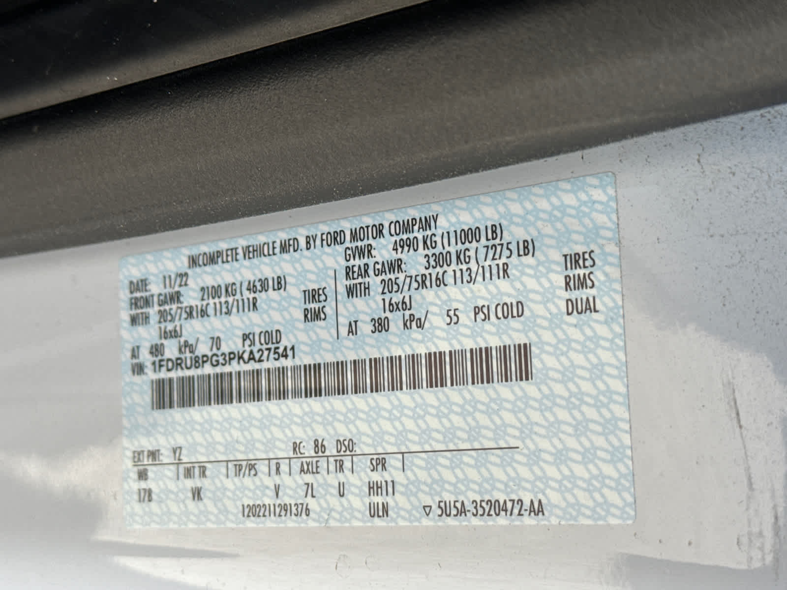 2023 Ford Transit Cutaway T-350 AWD DRW 138" WB 11000 GVWR