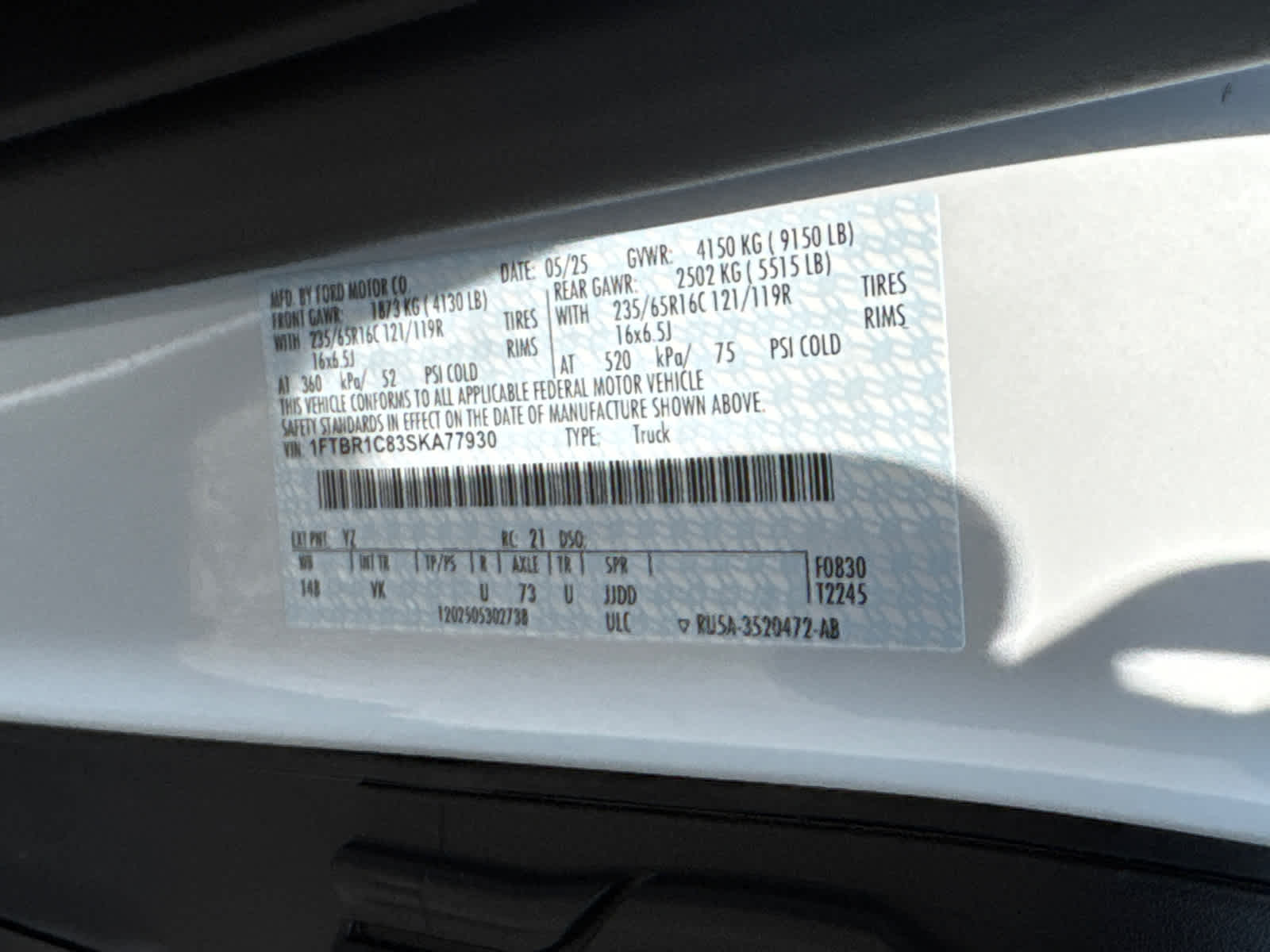 2025 Ford Transit Cargo Van