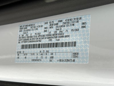 2025 Ford Transit T-250 148" Med Rf 9070 GVWR RWD