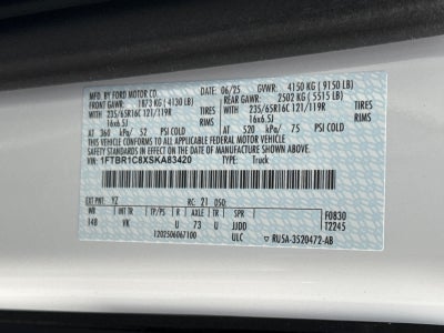 2025 Ford Transit T-250 148" Med Rf 9070 GVWR RWD