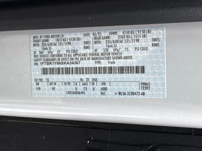 2025 Ford Transit T-250 130" Low Rf 9070 GVWR RWD