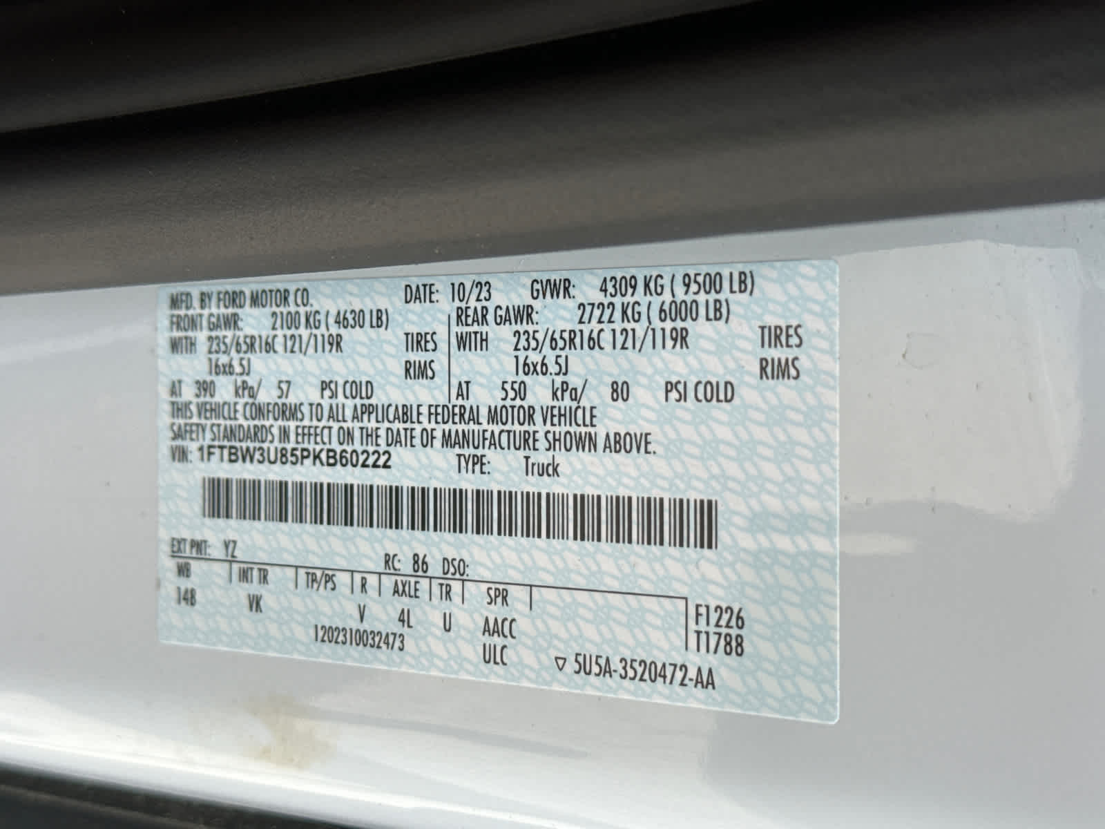 2023 Ford Transit T-350 148" EL Hi Rf 9500 GVWR AWD