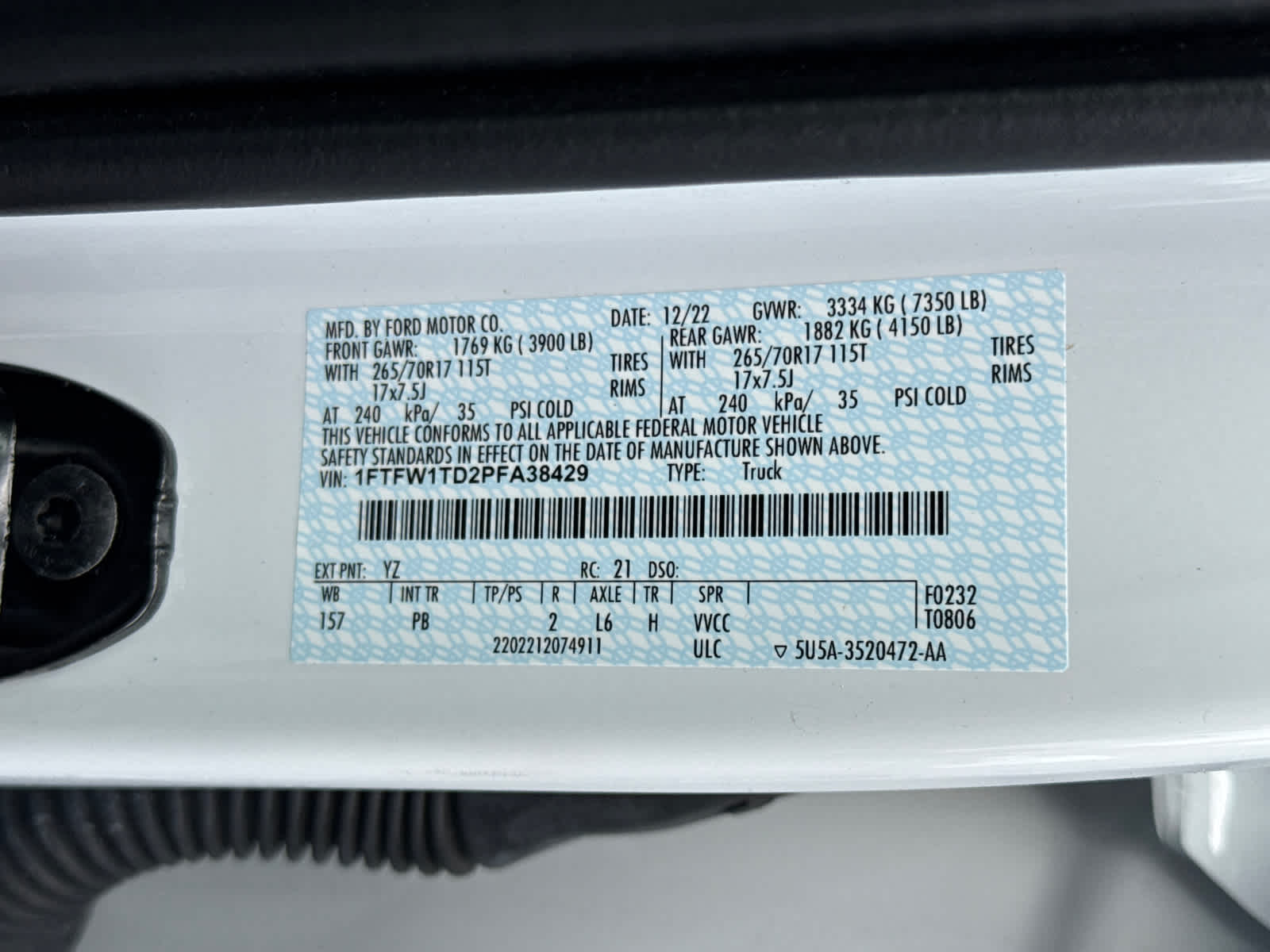 2023 Ford F-150 Special Service Vehicle 4WD SuperCrew 5.5' Box