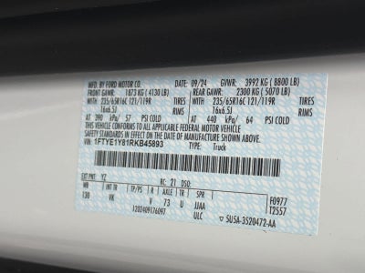 2024 Ford Transit T-150 130" Low Rf 8670 GVWR RWD