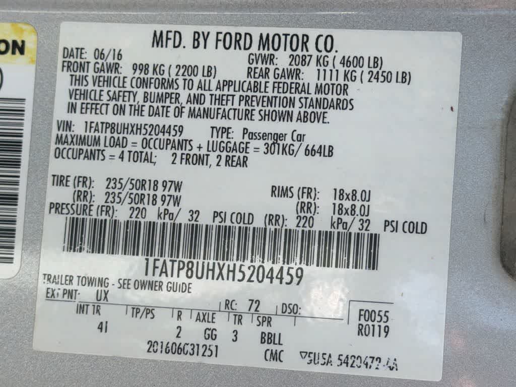 2017 Ford Mustang EcoBoost Premium