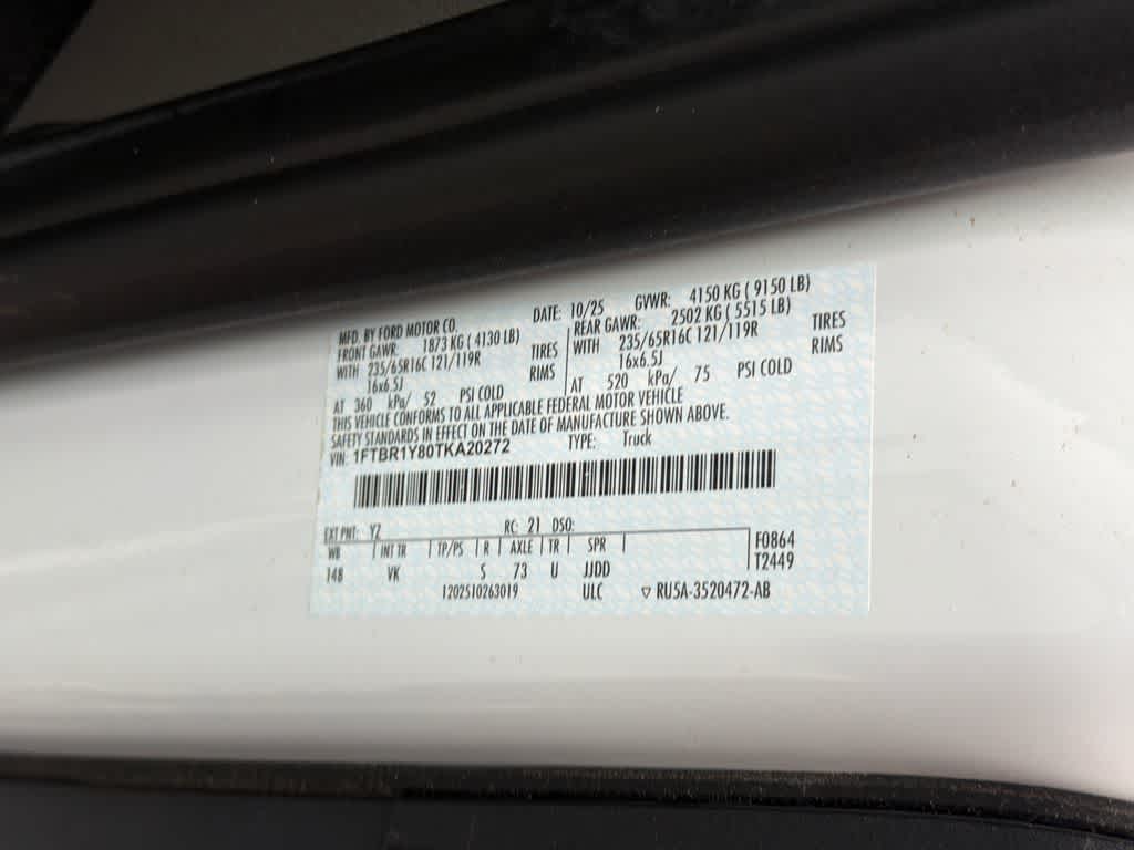 2026 Ford Transit T-250 130" Low Rf 9150 GVWR RWD