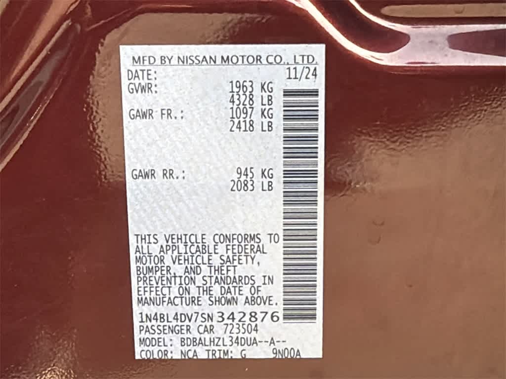 2025 Nissan Altima SV