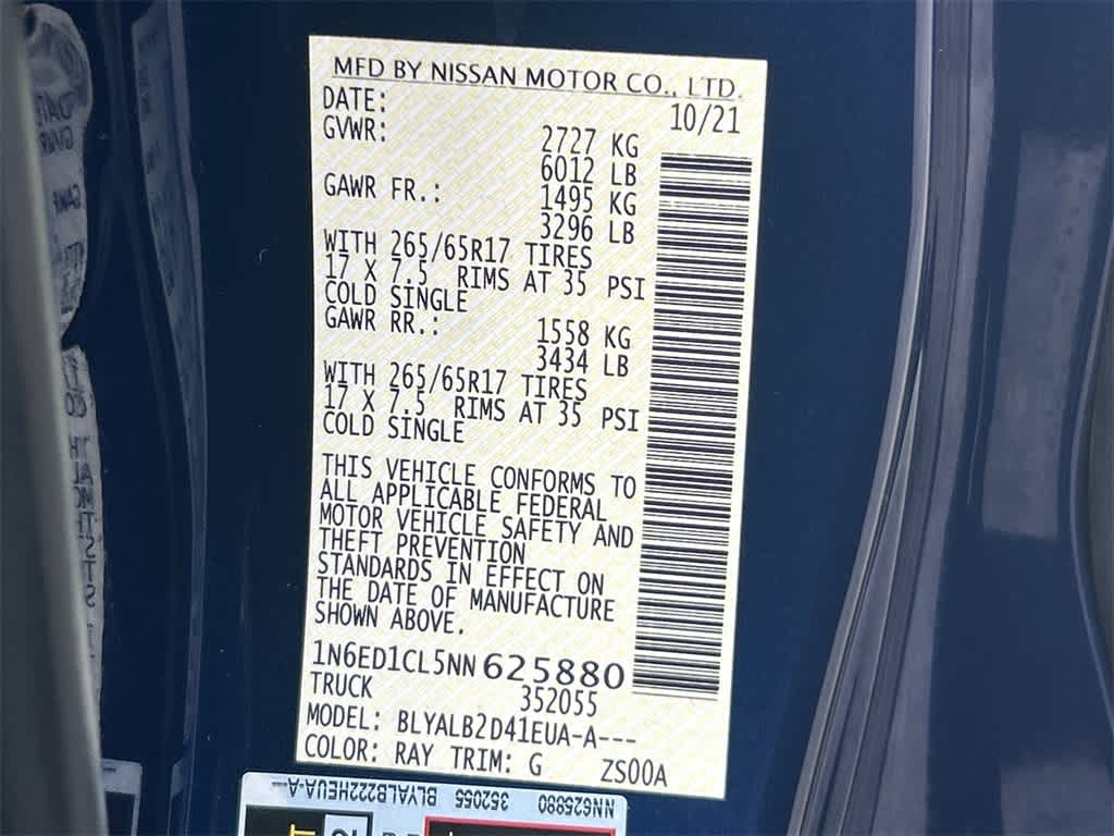 2022 Nissan Frontier SV