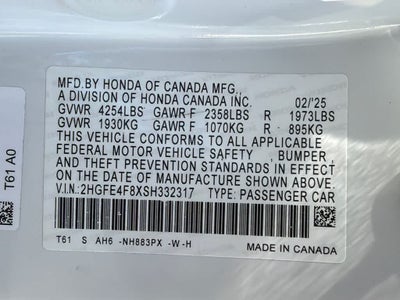 2025 Honda Civic Hybrid Sport