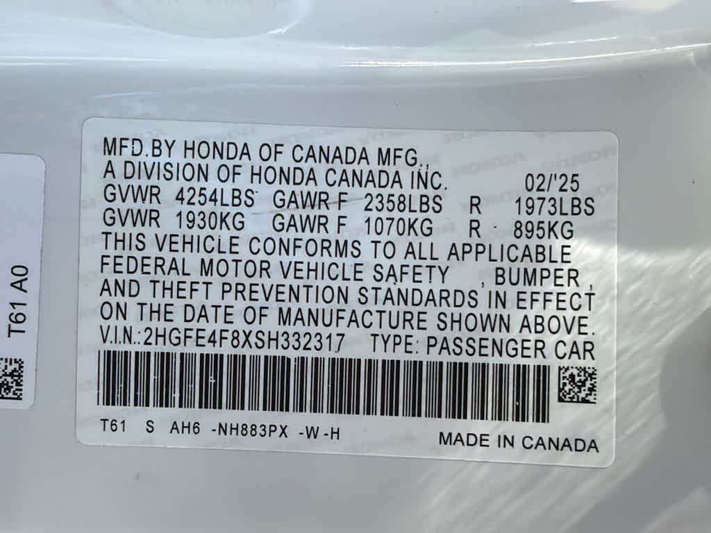 2025 Honda Civic Hybrid Sport