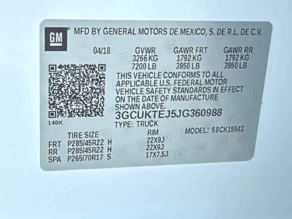 2018 Chevrolet Silverado 1500 High Country