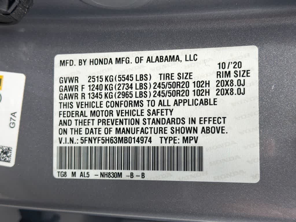 2021 Honda Pilot Touring 7-Passenger