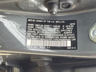 2019 Honda Civic Hatchback EX