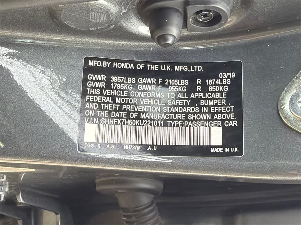 2019 Honda Civic Hatchback EX