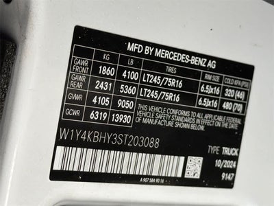 2025 Mercedes-Benz Sprinter Cargo Van 144 WB Standard Roof Cargo