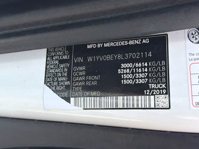 2020 Mercedes-Benz Metris Cargo Van 126 WB Cargo