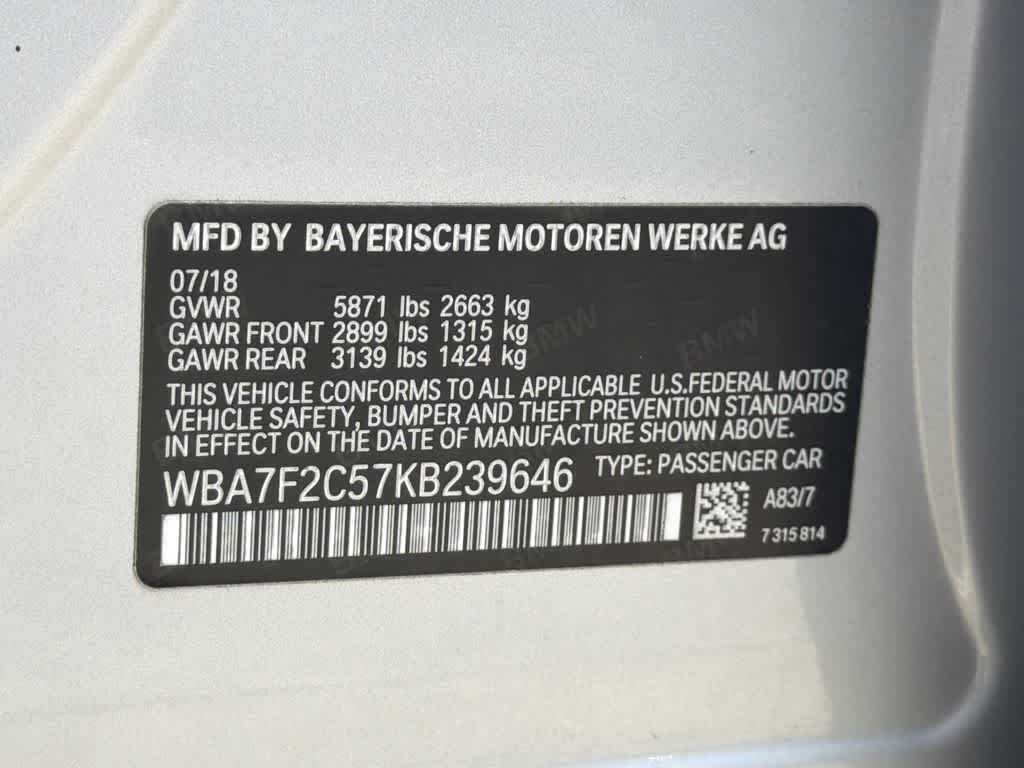 2019 BMW 750i xDrive 750i xDrive