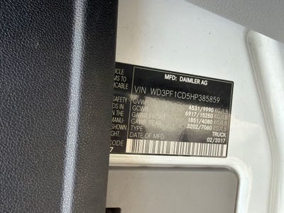 2017 Mercedes-Benz Sprinter 170 WB High Roof Cargo